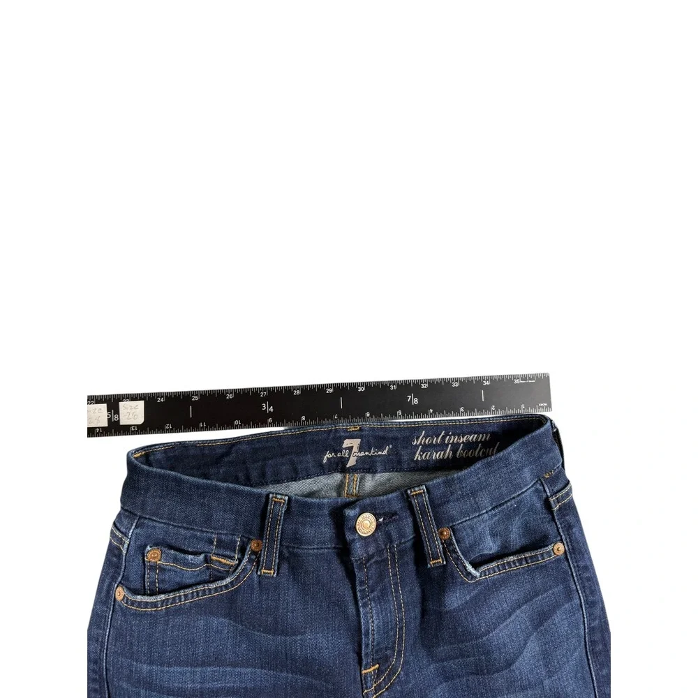 7 For All Mankind Karah Jeans Womens 26 Blue Bootcut Midrise Dark Washed Stretch